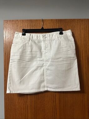 Tommy Hilfiger White Denim Mini Skirt